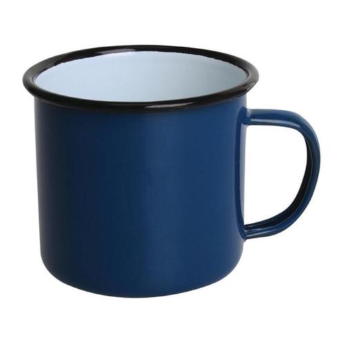 Olympia Emaille mok blauw 35cl (6 stuks), Huis en Inrichting, Keuken | Bestek, Verzenden