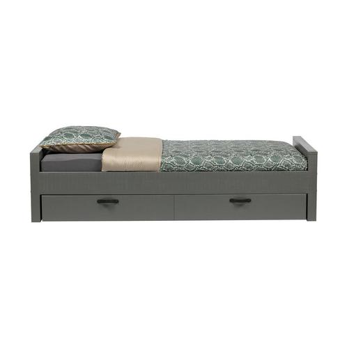 *WOONWINKEL* Woood Morris Eenpersoons Bed Grenen Leem, Huis en Inrichting, Slaapkamer | Bedden, Grijs, Nieuw, Verzenden