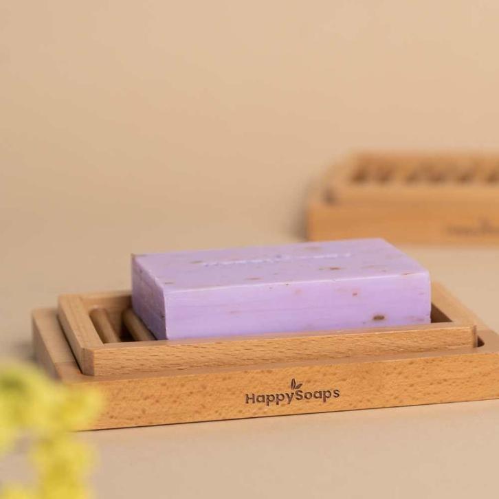 HappySoaps Houten Uitlekbakje Afwaszeep, Sieraden, Tassen en Uiterlijk, Uiterlijk | Haarverzorging, Overige typen, Nieuw, Ophalen of Verzenden