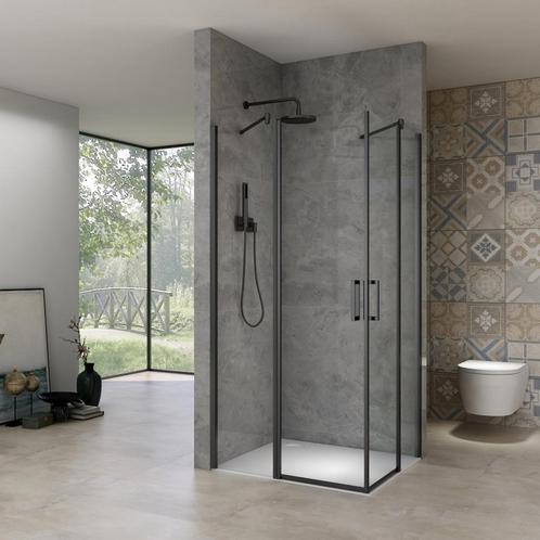 Douchecabine Van Rijn ST02 320 Zwart, Doe-het-zelf en Verbouw, Sanitair, Douche, Nieuw, Chroom, Ophalen of Verzenden
