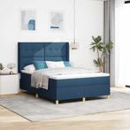 vidaXL Boxspringbed met matras met hoofdeinde Blauw 140 x, Verzenden, Nieuw, Blauw, Stof