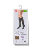 HEMA 2-pak kniekousen licht ondersteunend 40 denier naturel, Kleding | Dames, Verzenden, Nieuw