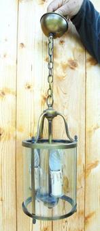 Lantaarn plafondlamp - Glas, Messing, Antiek en Kunst