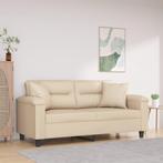 vidaXL Tweezitsbank met kussens 140 cm microvezelstof, Verzenden, 150 tot 200 cm, Stof, Nieuw