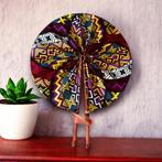Afrikaanse handwaaier - Ankara print waaier - Kwadwo - Multi, Huis en Inrichting, Woonaccessoires | Wanddecoraties, Ophalen of Verzenden