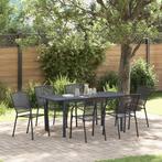 vidaXL Tuin Eetset 7 pcs Antraciet Staal, Tuin en Terras, Tuinsets en Loungesets, Verzenden, Nieuw