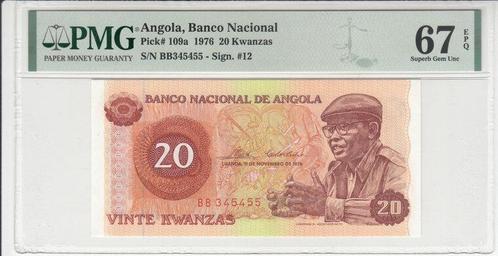1976 Angola P 109a 20 Kwanzas Pmg 67 Epq, Postzegels en Munten, Bankbiljetten | Europa | Niet-Eurobiljetten, Verzenden