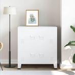 vidaXL Opbergkast industrieel 75x40x80 cm staal wit, Huis en Inrichting, Woonaccessoires | Kisten, Verzenden, Nieuw