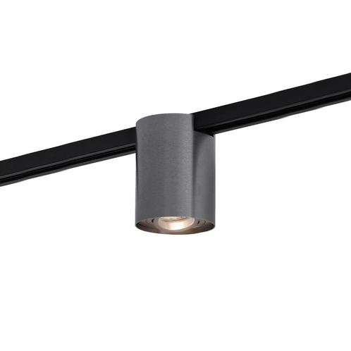 Moderne 1-fase railspot gunmetal - Iconic Rondoo Up, Huis en Inrichting, Lampen | Spots, Nieuw, Metaal of Aluminium