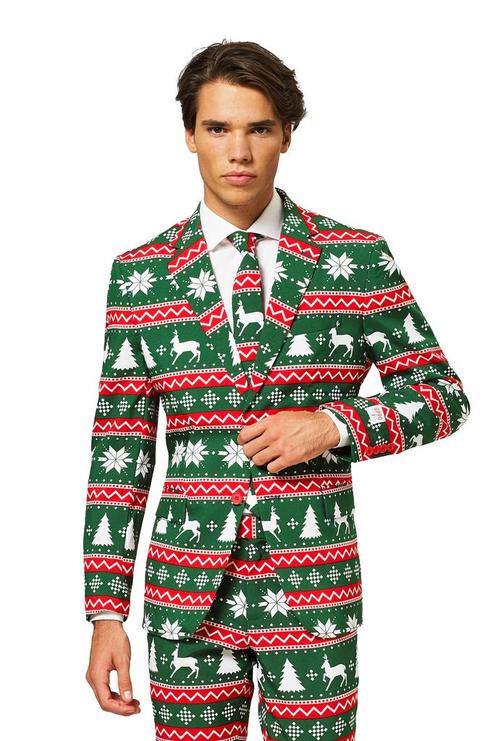 Groen Rode Pak Kerstmis, Kleding | Heren, Carnavalskleding en Feestkleding, Nieuw, Verzenden