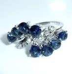 Ring - 18 karaat Witgoud - 1.69ct. tw. Saffier - Diamant -, Nieuw