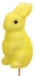 Bijsteker Konijn haasje Geel 11 cm op stok 30 cm pak 4 stuks, Huis en Inrichting, Ophalen of Verzenden, Nieuw