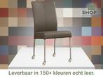 Leren eetkamerstoel Comfort met wieltjes - Toledo Moss, Huis en Inrichting, Stoelen, Bruin, Nieuw, Leer, Ophalen of Verzenden