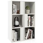 3-Laags Vrijstaande Boekenkast Display Plank met 6 Vakken An