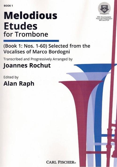 Melodious Etudes for Trombone - Book 1 - Joannes Rochut, Muziek en Instrumenten, Bladmuziek, Trombone, Nieuw, Ophalen of Verzenden