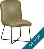 Direct meenemen | Olijfgroene leren  | olijfgroen leer | NIE, Huis en Inrichting, Fauteuils, Nieuw, Ophalen of Verzenden, Modern