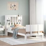 vidaXL Bed met boekenkast zonder matras grenenhout wit, Verzenden, Nieuw, Wit, Hout