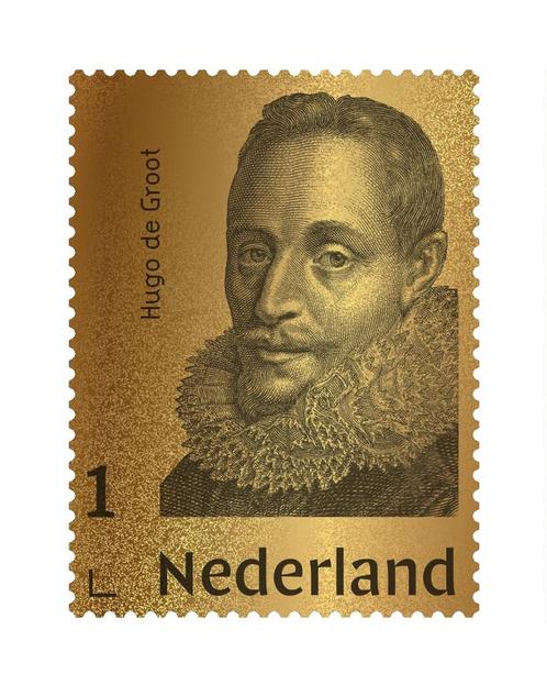 Gouden Postzegel Hugo de Groot, Postzegels en Munten, Postzegels | Nederland, Verzenden
