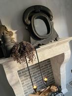 Sober houten grijze ossenoog spiegel, Huis en Inrichting, Woonaccessoires | Spiegels, Ophalen of Verzenden, Nieuw