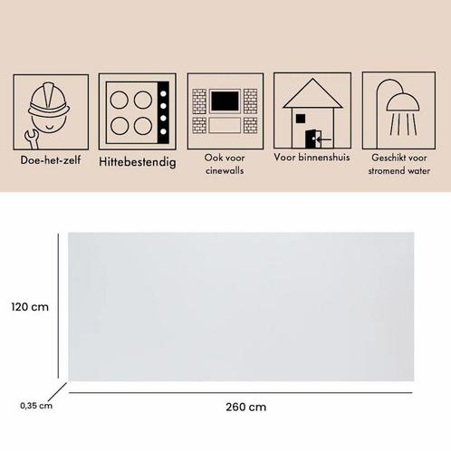 Wandpaneel Isodeco SPC Marmer Plaat 120x260 cm Mat Wit, Doe-het-zelf en Verbouw, Sanitair, Ophalen of Verzenden