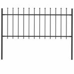 vidaXL Tuinhek met speren bovenkant 1,8 m staal zwart, Tuin en Terras, Verzenden, Nieuw, IJzer, Minder dan 1 meter