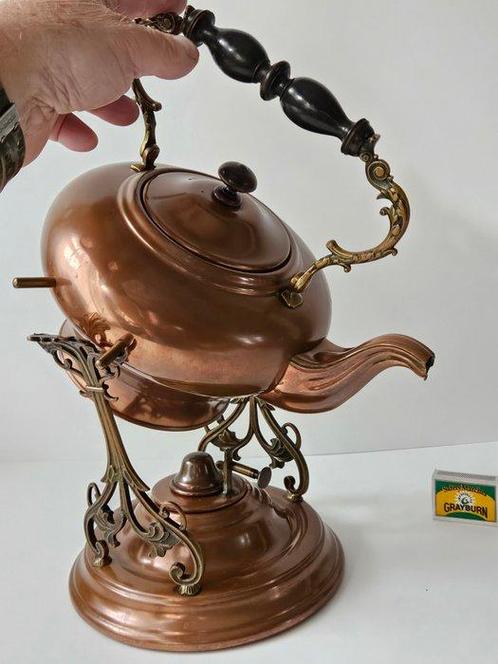 Victoriaanse kantel theepot - Kan - Koper, Antiek en Kunst, Antiek | Keukenbenodigdheden