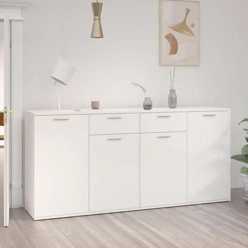 vidaXL Dressoir 160x36x75 cm bewerkt hout hoogglans wit, Huis en Inrichting, Kasten | Dressoirs, 25 tot 50 cm, Nieuw, 150 tot 200 cm