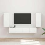 vidaXL TV Wandkast Set Wandgemonteerd 4 pcs Hoogglans wit, Verzenden, Nieuw, Overige houtsoorten, Minder dan 100 cm