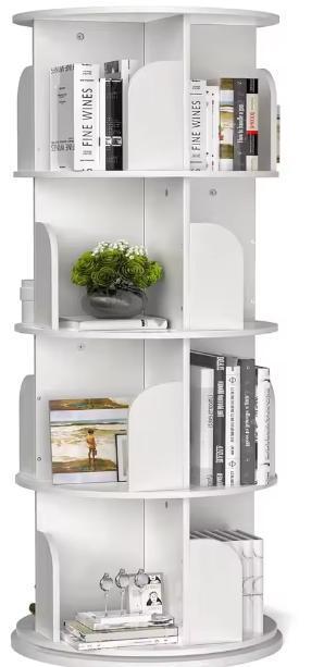 Draaibare 4-laags Boekenplank – 360° Vrijstaand Opbergrek, Huis en Inrichting, Kasten | Boekenkasten, Nieuw, Verzenden