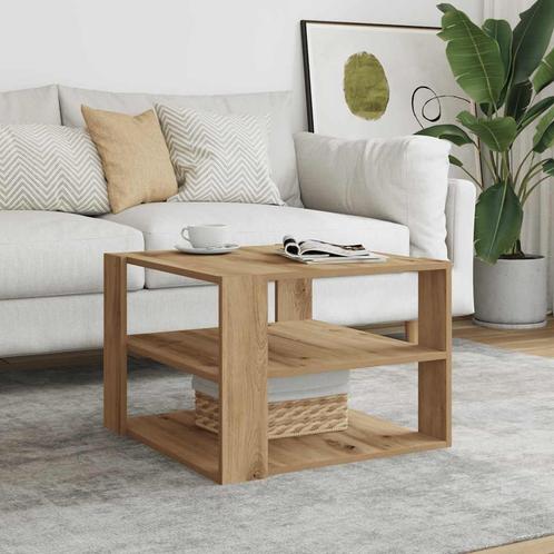 vidaXL Salontafel 58x58x40 cm bewerkt hout artisanaal, Huis en Inrichting, Tafels | Salontafels, 50 tot 100 cm, Nieuw, Overige houtsoorten