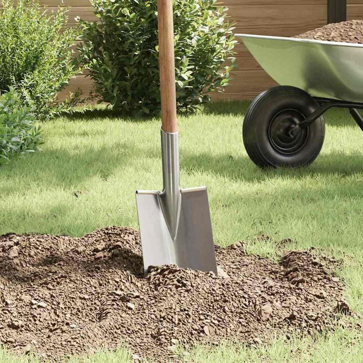 vidaXL Schep Hoofd Zilver 43 x 17 cm Gepoedercoat staal, Tuin en Terras, Hand-tuingereedschap, Nieuw, Verzenden