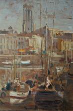 Georges Lhermitte (1882-1967) - Le port à marée basse, Antiek en Kunst, Kunst | Schilderijen | Klassiek