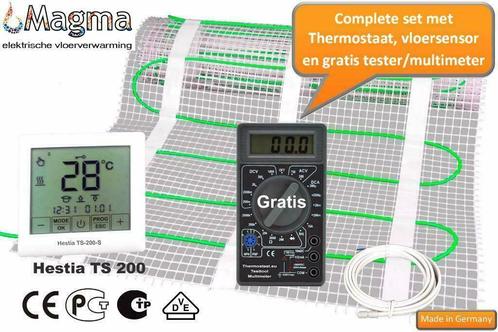 Elektrische Vloerverwarming met touchscreen klokthermostaat, Doe-het-zelf en Verbouw, Verwarming en Radiatoren, Hoog rendement (Hr)