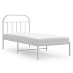 vidaXL Bedframe 90x200 Wit Metaal | Retourdeal | 35% Kort..., Huis en Inrichting, Slaapkamer | Bedden, Ophalen of Verzenden, Nieuw