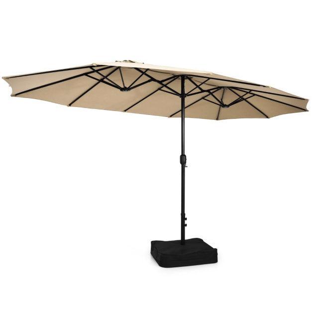 2dekans | Coast Parasol - Dubbelzijdig - Incl. Voet - 451,5, Tuin en Terras, Zonneschermen, Zo goed als nieuw, Ophalen of Verzenden