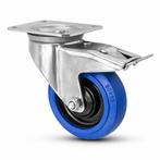 FORTEX Blue Wheel zwenkwiel Ø80mm met dubbele rem WLL 150kg, Verzenden, Nieuw