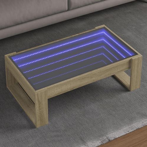 vidaXL Salontafel met Infinity LED 90x53x30 cm sonoma, Huis en Inrichting, Tafels | Salontafels, 50 tot 100 cm, Nieuw, Overige houtsoorten