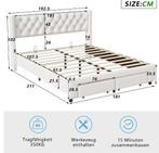 Gestoffeerd Opbergbed met LED en USB Aansluiting, Verzenden, Nieuw