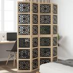 vidaXL Kamerscherm met 4 panelen massief paulowniahout bruin, Huis en Inrichting, Woonaccessoires | Kamerschermen, Verzenden, Nieuw