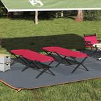 vidaXL Opvouwbaar Camping Bed Rood Oxford stof, Caravans en Kamperen, Verzenden, Nieuw