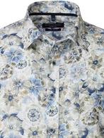 Linnen Casa Moda Gebloemd Overhemd Kent Kraag 454404200-300, Kleding | Heren, Verzenden, Nieuw, Groen