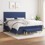 vidaXL Boxspring met matras stof blauw 180x200 cm, Eenpersoons, Nieuw, 80 cm, 200 cm