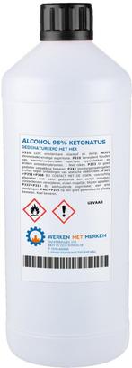 Wmm Chemie Alcohol 96 ketonatus 1 liter, fles, Verzenden, Nieuw