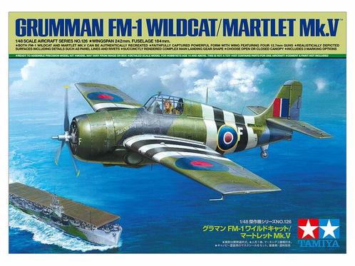 TAMIYA 61126 GRUMMAN FM-1 WILDCAT/MARTLET MK.V 1/48, Hobby en Vrije tijd, Modelbouw | Vliegtuigen en Helikopters, Verzenden