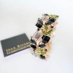 Joan Rivers - Verguld - Armband - Zwarte Harten & Bloemen, Antiek en Kunst