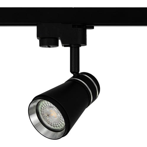 LED 1-fase Railspot 60mm Zwart | GU10 fitting, Huis en Inrichting, Lampen | Spots, Metaal of Aluminium, Ophalen of Verzenden