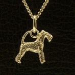 Gouden Fox Terrier draadhaar met staart ketting hanger - ..., Verzenden, Nieuw