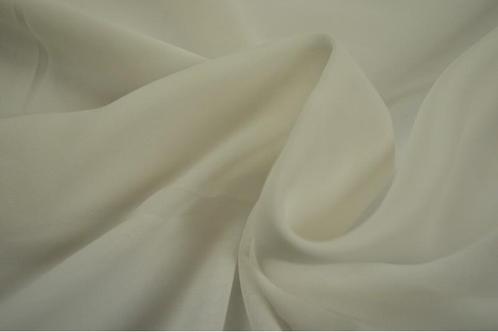 15 meter chiffon stof - Gebroken wit, Hobby en Vrije tijd, Stoffen en Lappen, 120 cm of meer, 200 cm of meer, Wit, Nieuw, Polyester