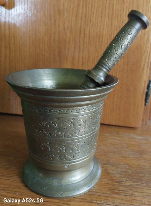 Vijzel en stamper (2) - Brons - brons, Antiek en Kunst, Antiek | Keukenbenodigdheden