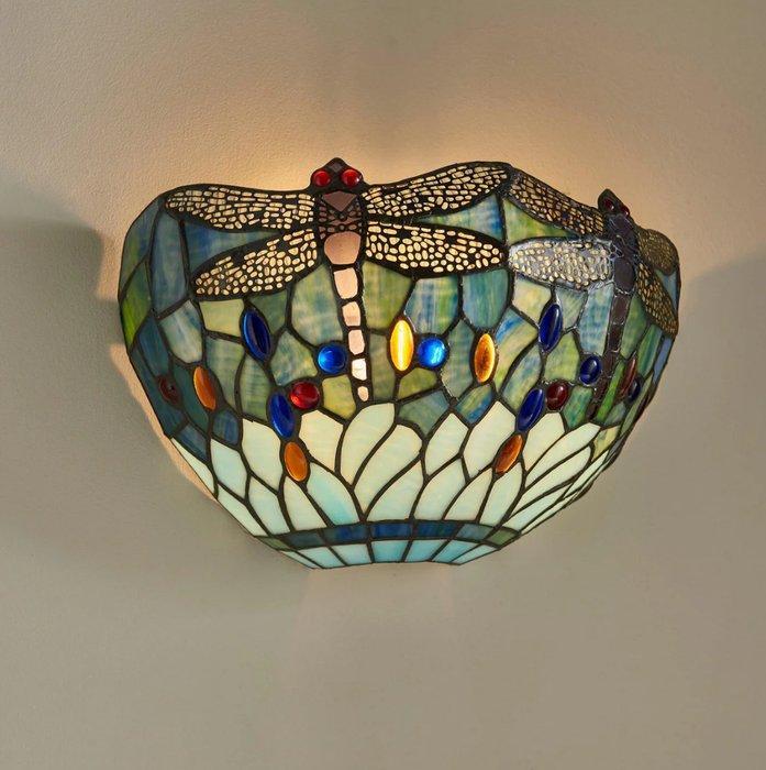 Lamp - Glas-in-lood - Tiffany style lue dragon, Antiek en Kunst, Curiosa en Brocante